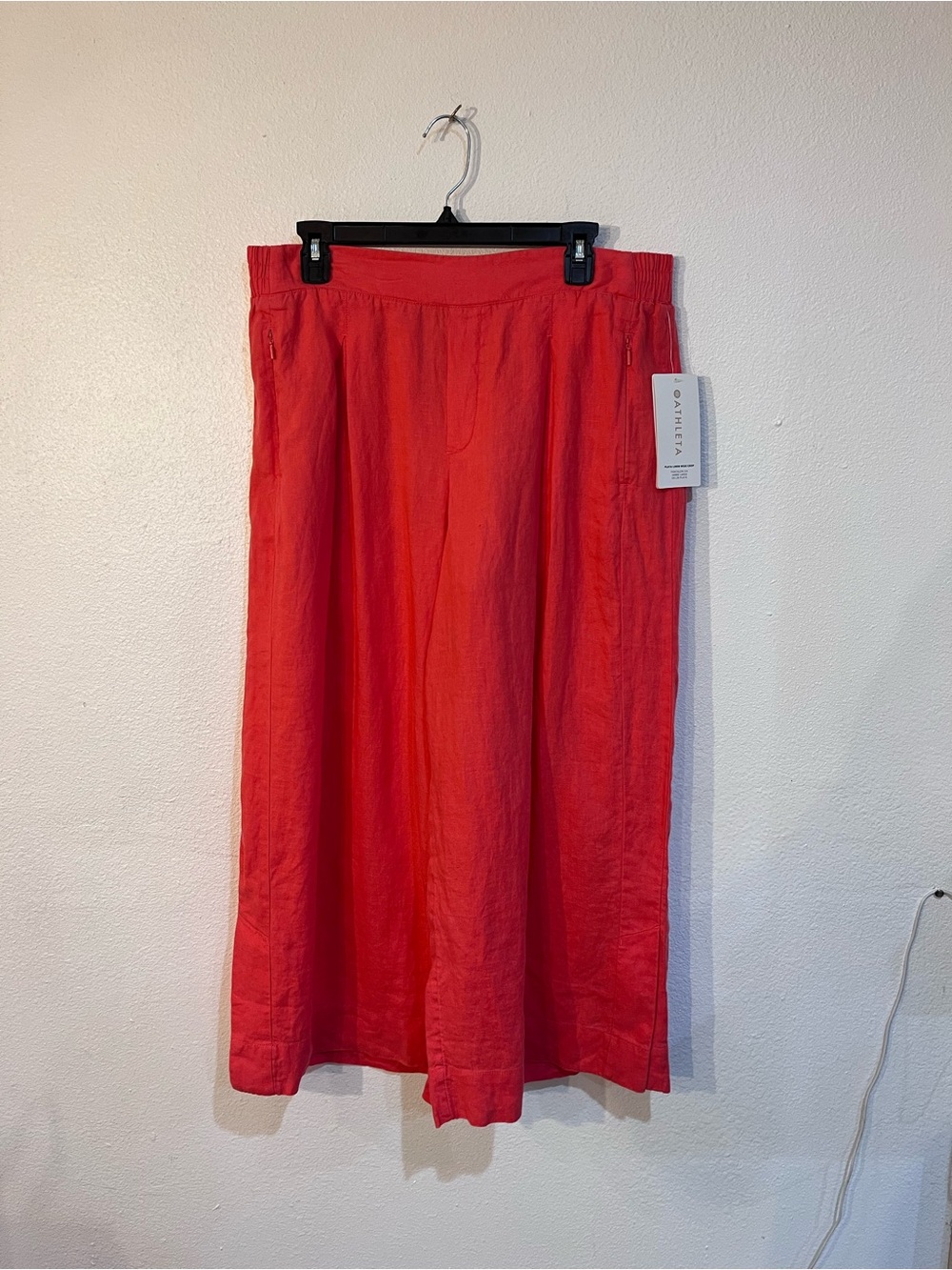 Athleta Womens 16 Playa Linen Wide Crop Pants